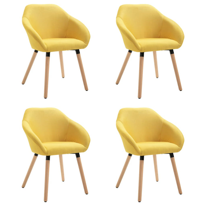 Scaune de bucătărie, 4 buc., galben, material textil - WALTI WALTI