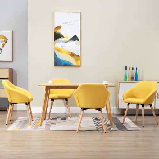 Scaune de bucătărie, 4 buc., galben, material textil - WALTI WALTI