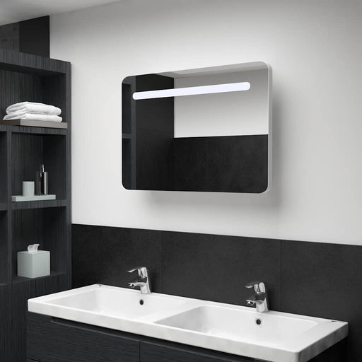 Dulap de baie cu oglindă și LED, 80 x 9,5 x 55 cm - WALTI WALTI