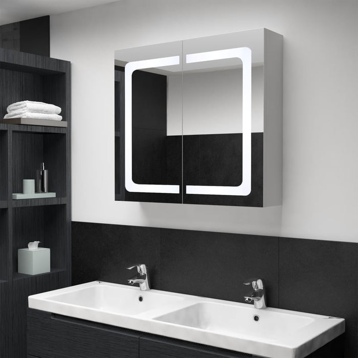 Dulap de baie cu oglindă și LED, 80 x 12,2 x 68 cm WALTI