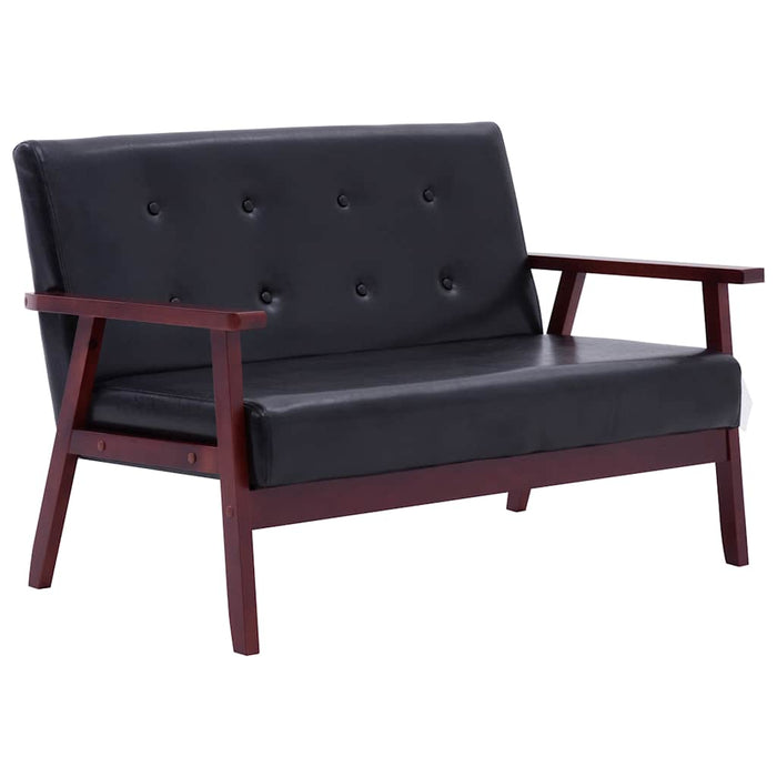 Set canapea, 2 piese, negru, piele artificială - WALTI WALTI