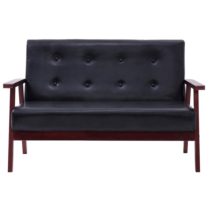 Set canapea, 2 piese, negru, piele artificială - WALTI WALTI