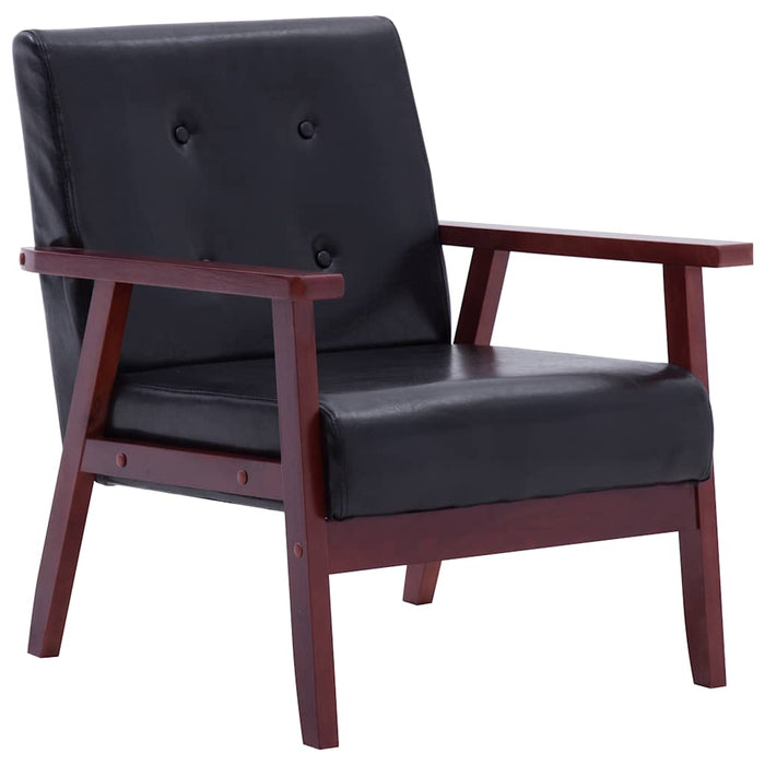 Set canapea, 2 piese, negru, piele artificială - WALTI WALTI