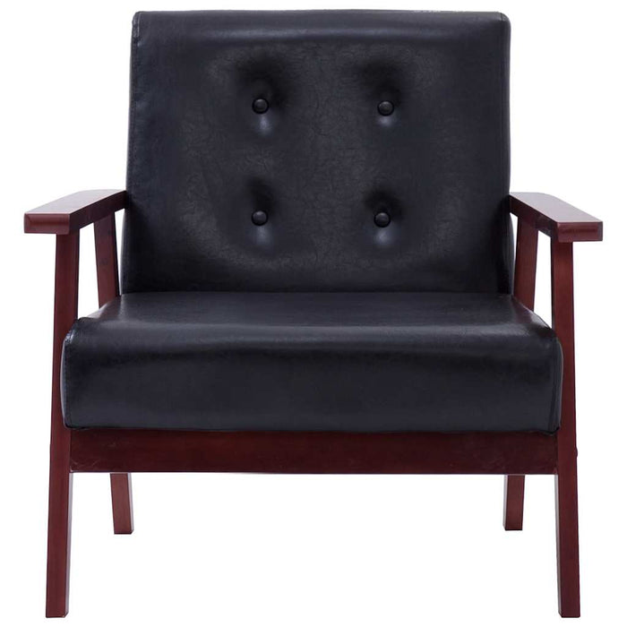 Set canapea, 2 piese, negru, piele artificială - WALTI WALTI