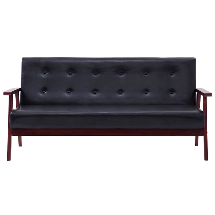 Set de canapele, 2 piese, negru, piele ecologică - WALTI WALTI