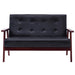 Set de canapele, 2 piese, negru, piele ecologică - WALTI WALTI