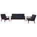 Set canapea, 3 piese., negru, piele artificială - WALTI WALTI
