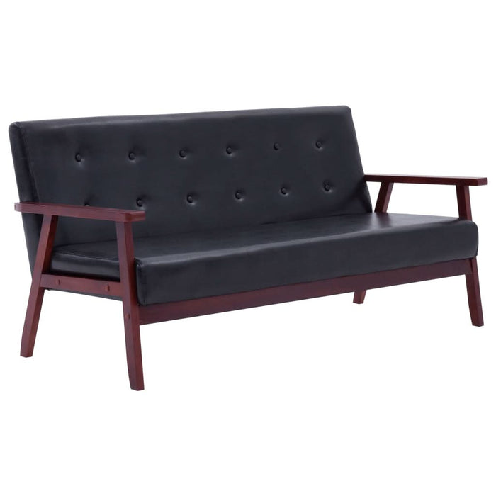 Set canapea, 3 piese., negru, piele artificială - WALTI WALTI