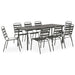 Set mobilier de exterior, 9 piese, gri închis, oțel - WALTI WALTI