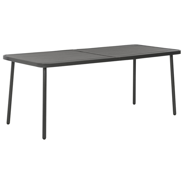 Set mobilier de exterior, 9 piese, gri închis, oțel - WALTI WALTI