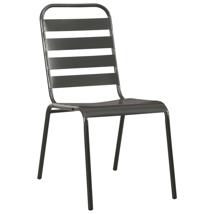 Set mobilier de exterior, 9 piese, gri închis, oțel - WALTI WALTI