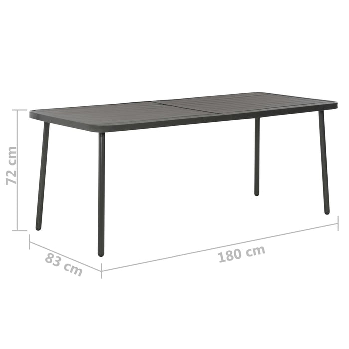 Set mobilier de exterior, 9 piese, gri închis, oțel - WALTI WALTI