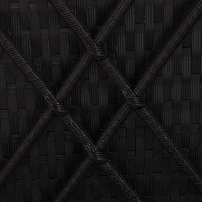 Șezlonguri pentru grădină cu pernă 3 pcs Negru Rattan poli WALTI