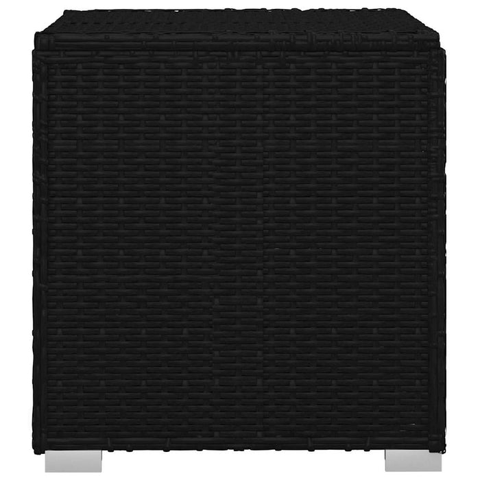 Șezlonguri pentru grădină cu pernă 3 pcs Negru Rattan poli WALTI