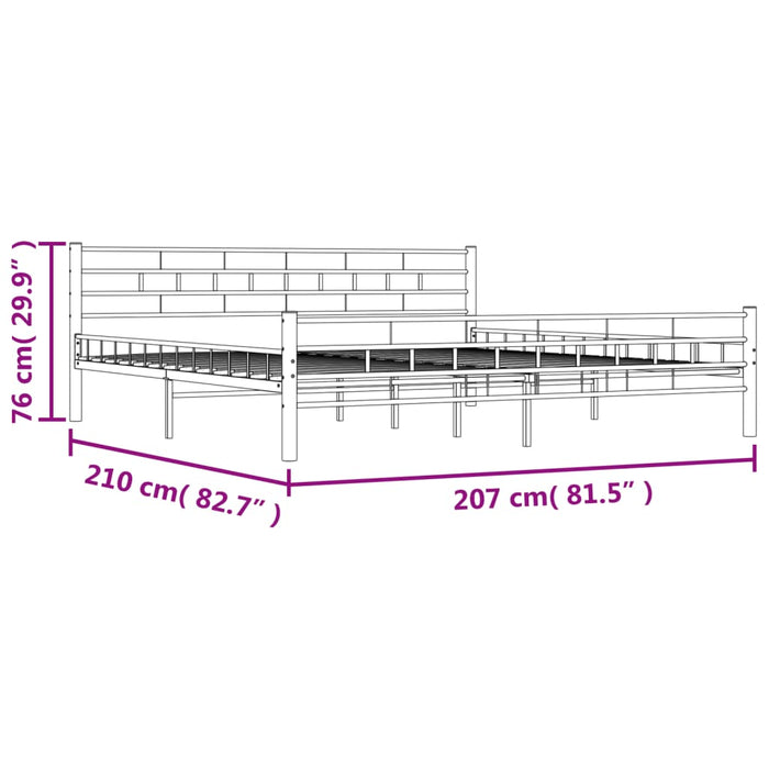 Cadru de pat, alb, 200 x 200 cm, metal - WALTI WALTI