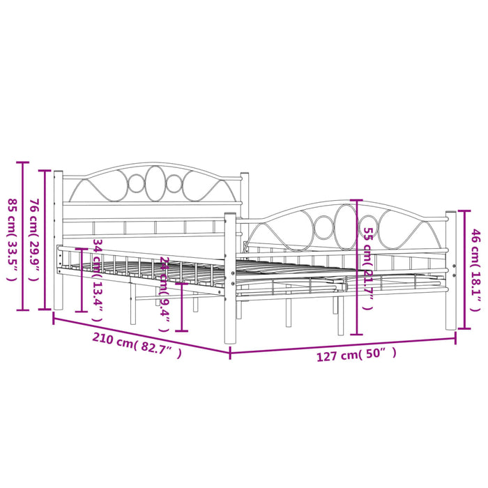 Cadru de pat, alb, 120 x 200 cm, metal WALTI