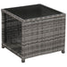 Set mobilier bistro cu perne, 3 piese, gri, poliratan - WALTI WALTI