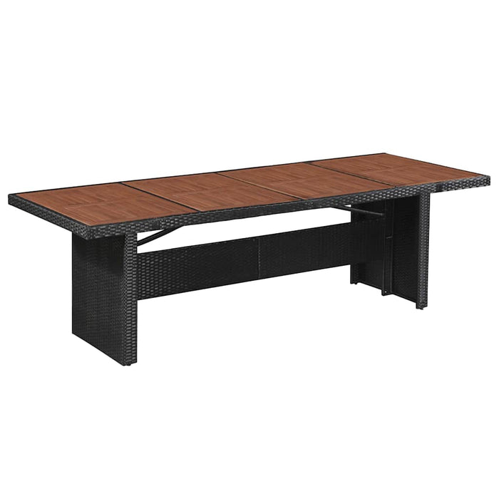 Set mobilier de exterior cu perne, 9 piese, negru, poliratan WALTI