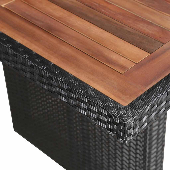 Set mobilier de exterior cu perne, 9 piese, negru, poliratan WALTI