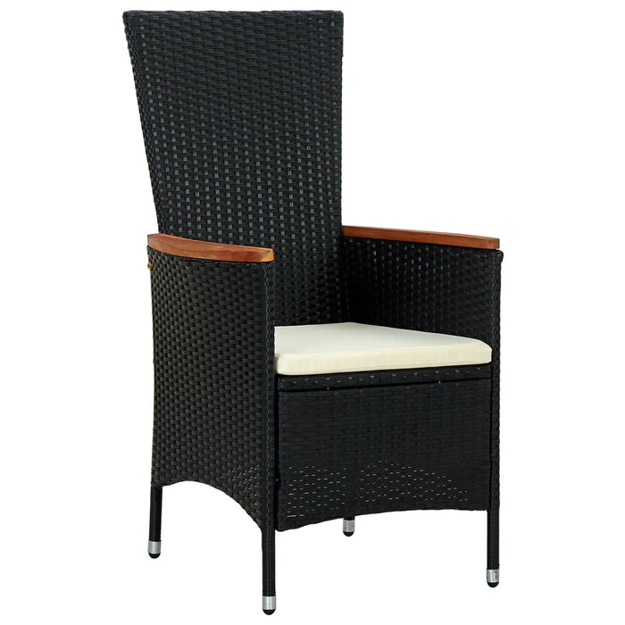 Set mobilier de exterior 7 piese negru poliratan lemn acacia WALTI