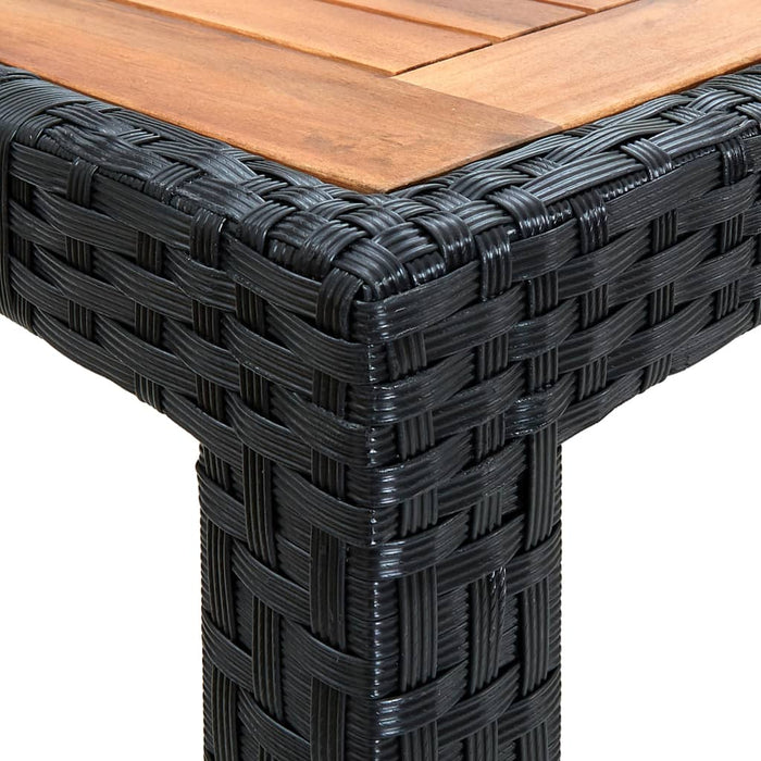 Set mobilier de exterior 7 piese negru poliratan lemn acacia WALTI