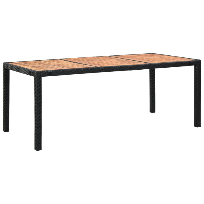 Set mobilier de exterior cu perne, 9 piese, negru, poliratan WALTI