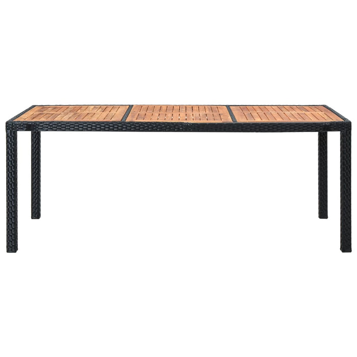 Set mobilier de exterior cu perne, 9 piese, negru, poliratan WALTI
