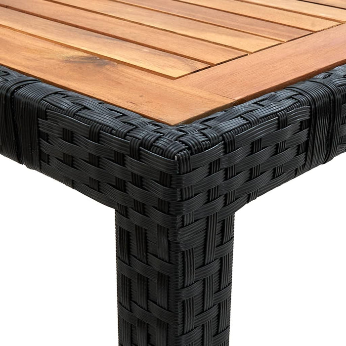 Set mobilier de exterior cu perne, 9 piese, negru, poliratan WALTI