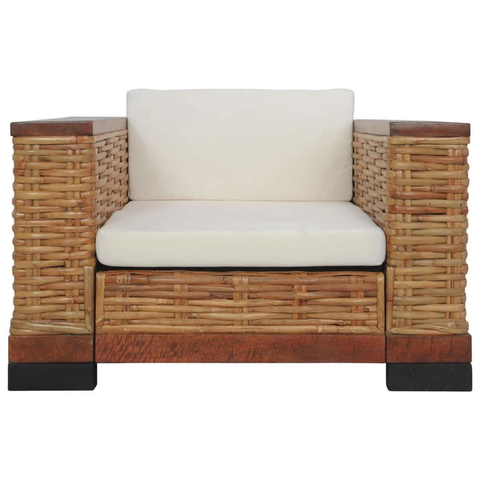 Set de canapele cu perne, 2 piese, maro, ratan natural - WALTI WALTI