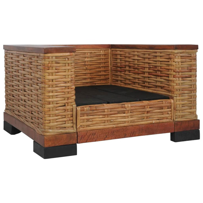 Set de canapele cu perne, 2 piese, maro, ratan natural - WALTI WALTI