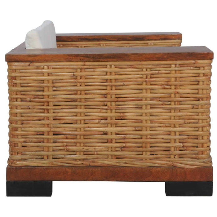 Set de canapele cu perne, 2 piese, maro, ratan natural - WALTI WALTI