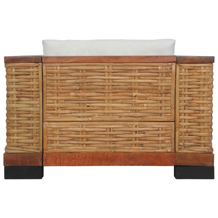 Set de canapele cu perne, 2 piese, maro, ratan natural - WALTI WALTI