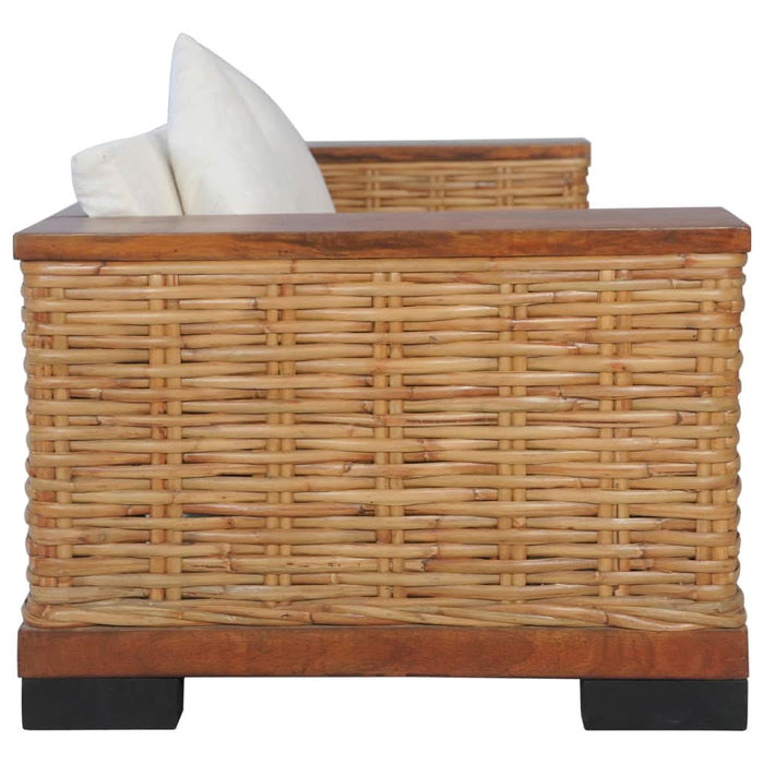 Set de canapele cu perne, 2 piese, maro, ratan natural - WALTI WALTI