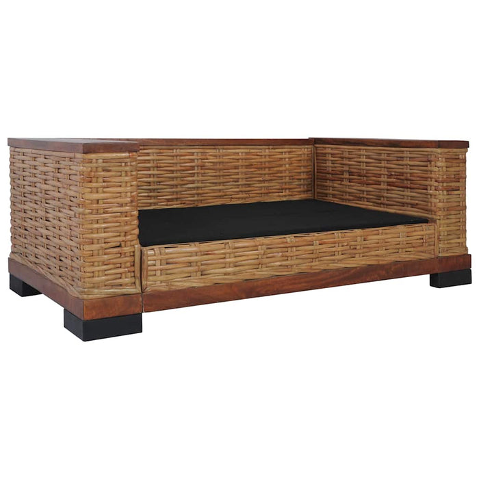 Set canapele cu perne, 2 piese, maro, ratan natural WALTI
