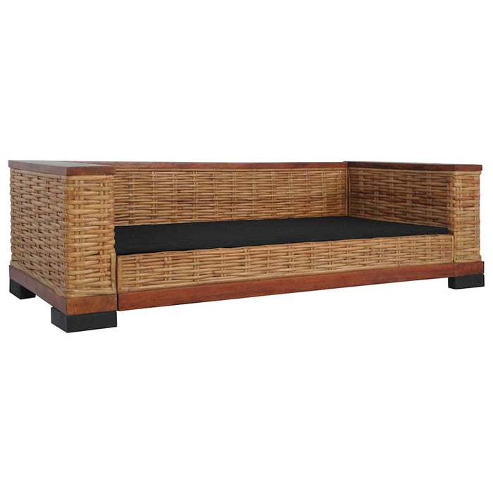 Set canapele cu perne, 2 piese, maro, ratan natural WALTI
