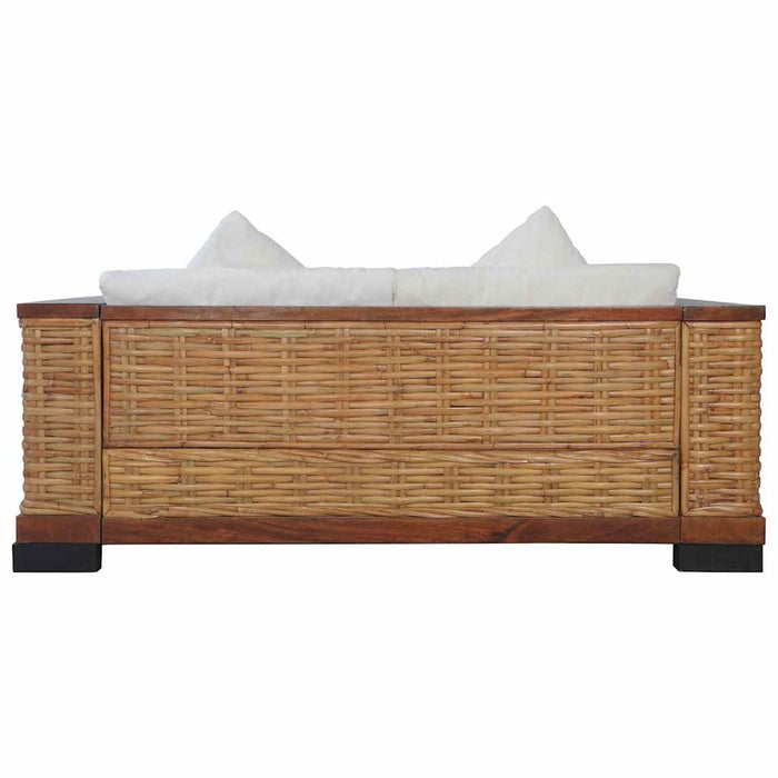 Set canapele cu perne, 2 piese, maro, ratan natural WALTI