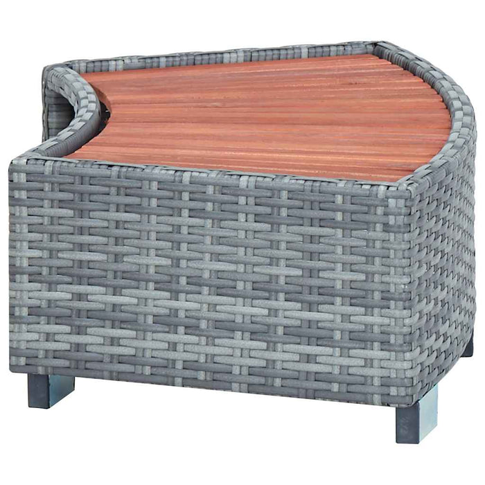 Treaptă pentru spa, gri, 92 x 45 x 25 cm, poliratan - WALTI WALTI