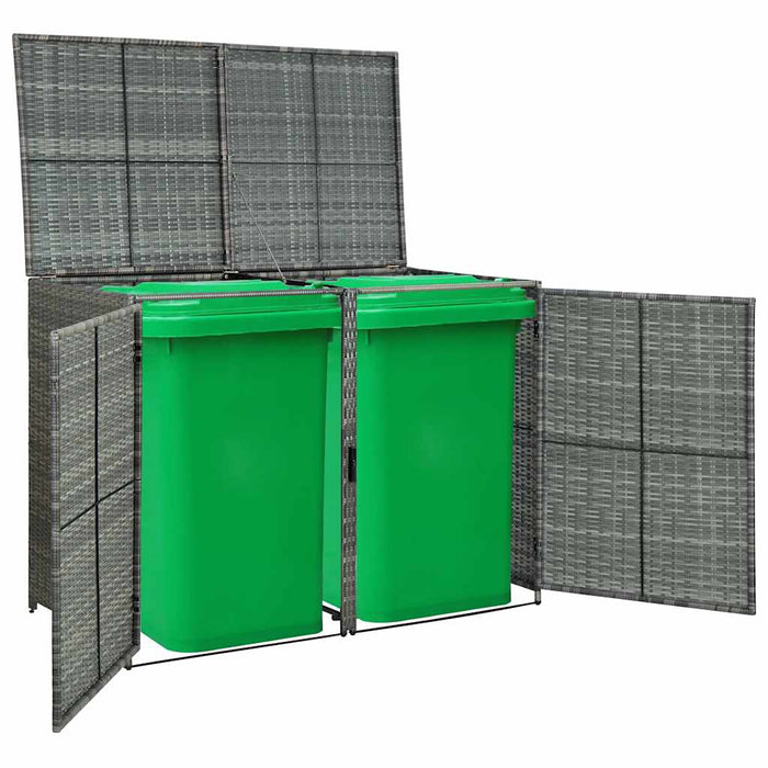 Magazie dublă pentru pubele, antracit, 148x77x111 cm, poliratan - WALTI WALTI