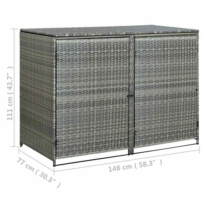 Magazie dublă pentru pubele, antracit, 148x77x111 cm, poliratan - WALTI WALTI
