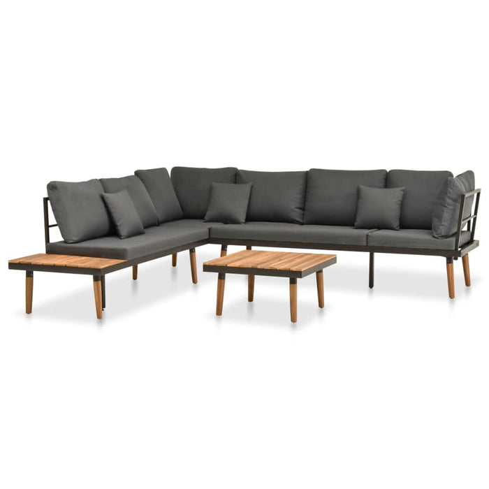 Set mobilier de grădină cu perne, 4 piese, lemn masiv de acacia - WALTI WALTI