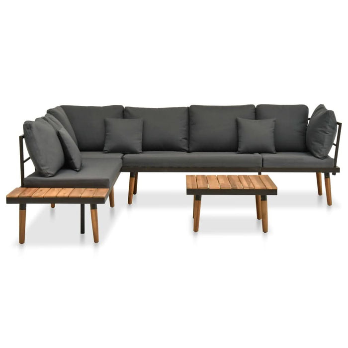 Set mobilier de grădină cu perne, 4 piese, lemn masiv de acacia - WALTI WALTI