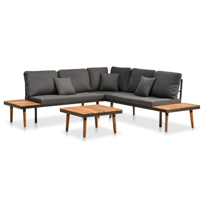 Set mobilier de grădină cu perne, 4 piese, lemn masiv de acacia - WALTI WALTI