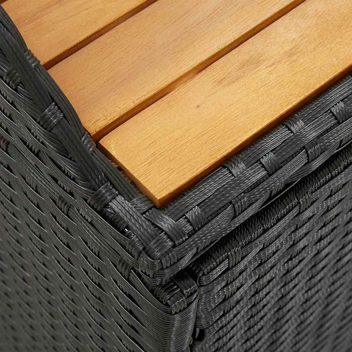 Bancă de depozitare pentru grădină, negru, 120 cm, poliratan - WALTI WALTI