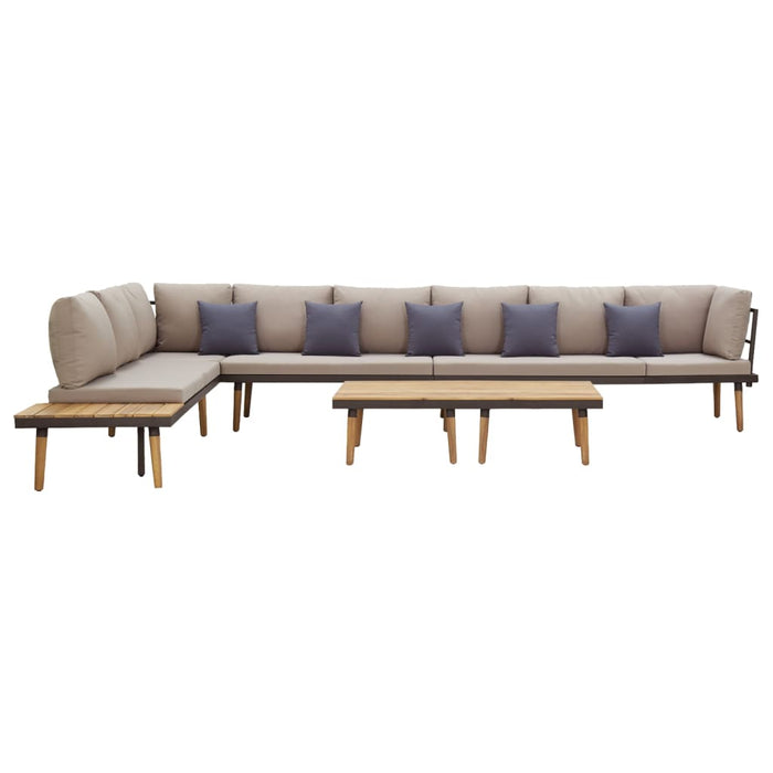 Set mobilier de grădină 8 locuri cu perne lemn masiv de acacia - WALTI WALTI