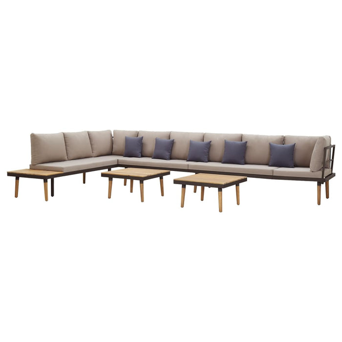 Set mobilier de grădină 8 locuri cu perne lemn masiv de acacia - WALTI WALTI