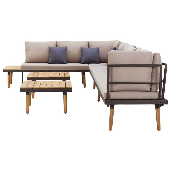 Set mobilier de grădină 8 locuri cu perne lemn masiv de acacia - WALTI WALTI