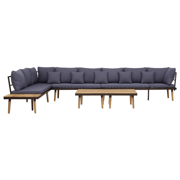 Set mobilier de grădină 8 locuri cu perne lemn masiv de acacia - WALTI WALTI