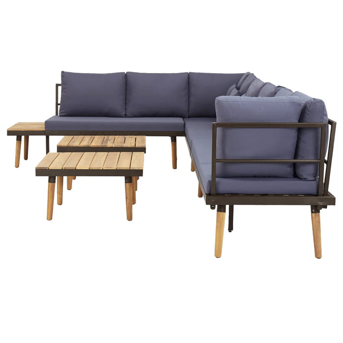 Set mobilier de grădină 8 locuri cu perne lemn masiv de acacia - WALTI WALTI