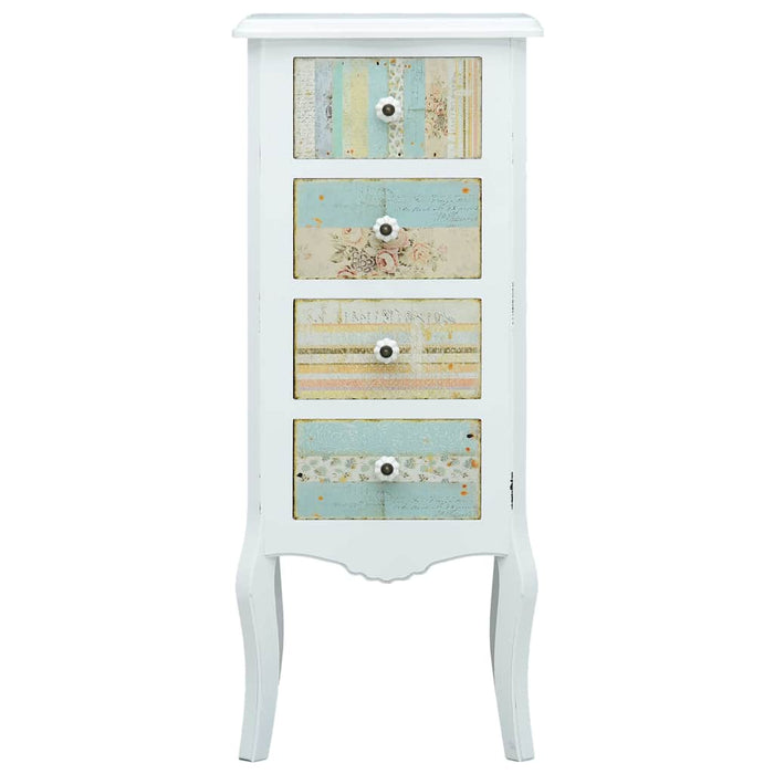 Dulap cu 4 sertare, alb, 40x30x95 cm, MDF WALTI