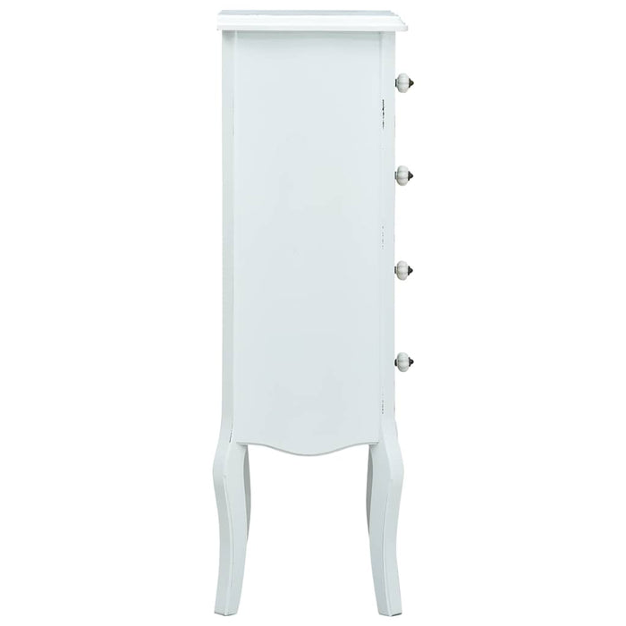 Dulap cu 4 sertare, alb, 40x30x95 cm, MDF WALTI